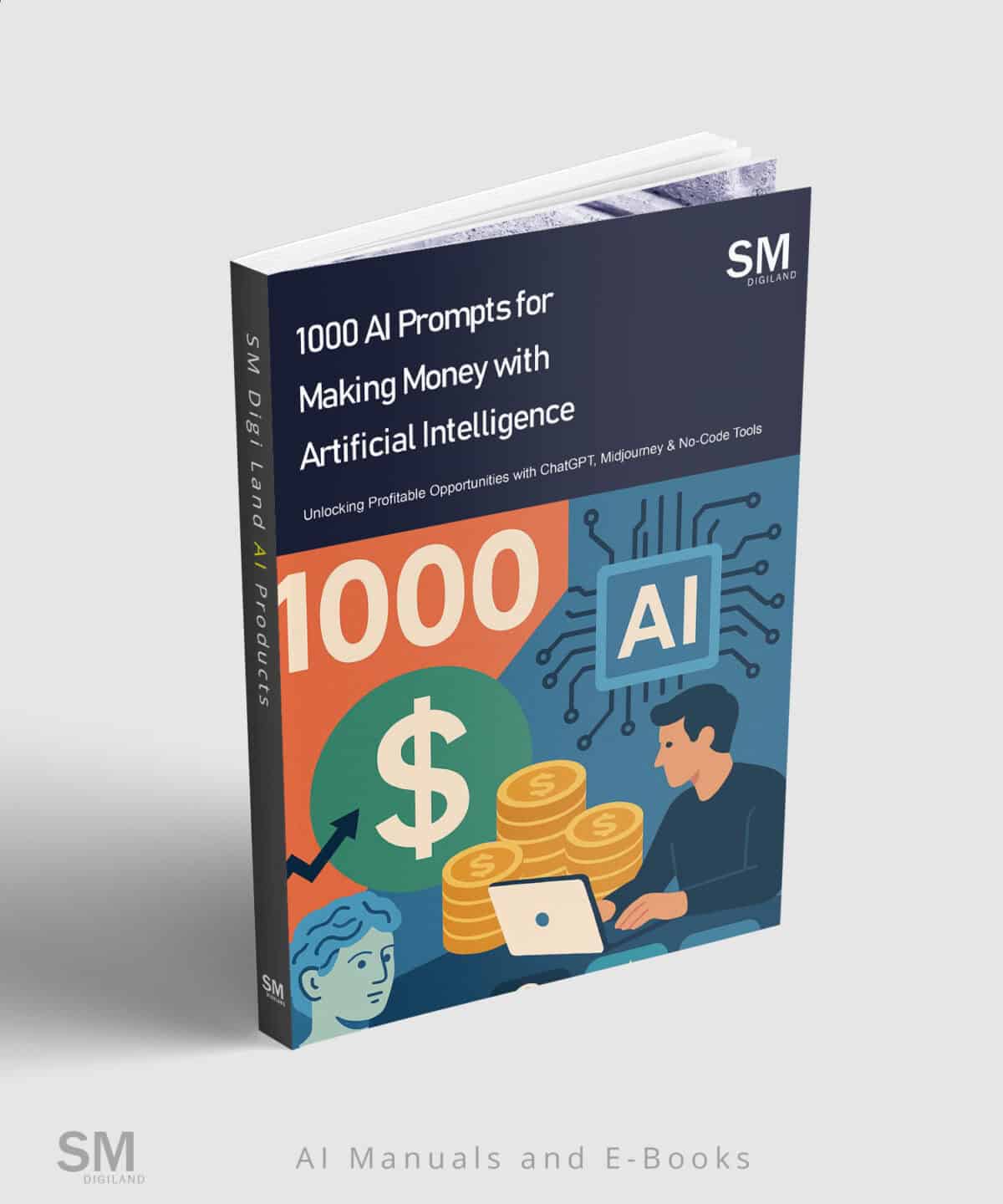 AI prompts for making money with artificial intelligence, in digital marketing and online business strategies.