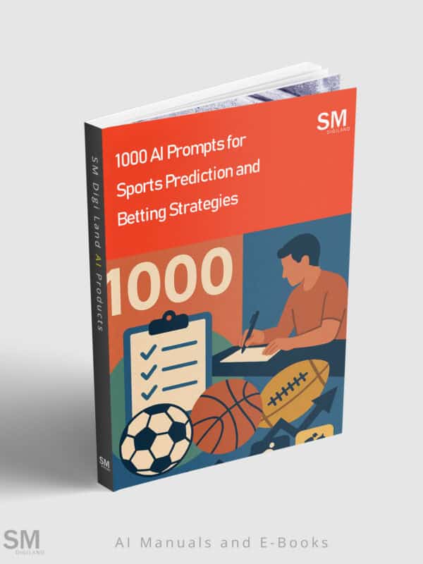 AI prompts for sports prediction and betting strategies e-book cover.