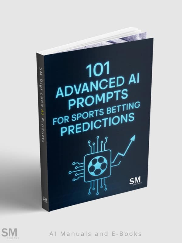 101 Advanced AI Prompts for sports betting predictions e-book cover.