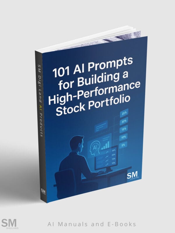 AI prompts for building high-performance stock portfolio e-book cover image.