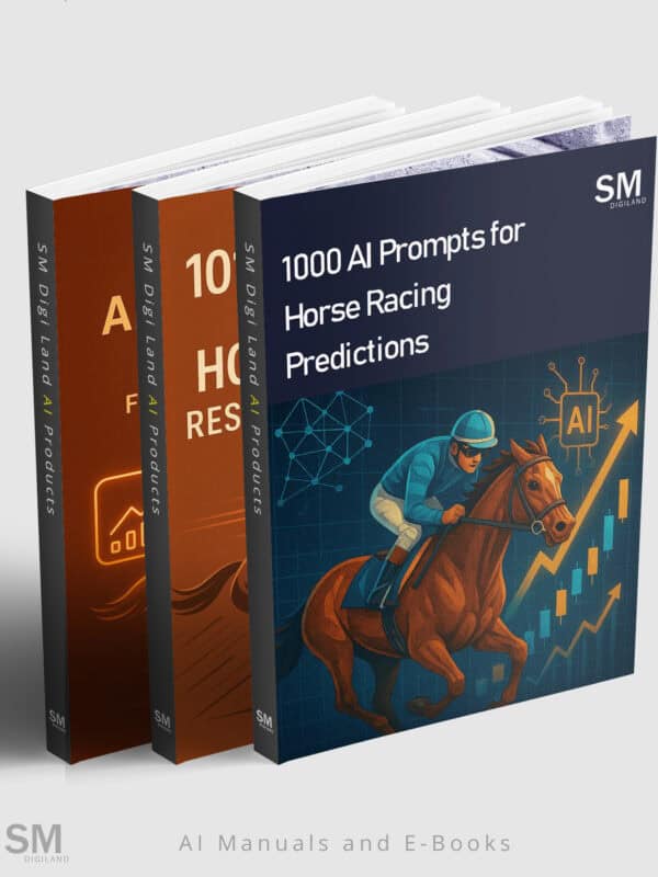 AI prompts for horse racing predictions, digital marketing strategies, and AI product manuals from SM DigiLand.
